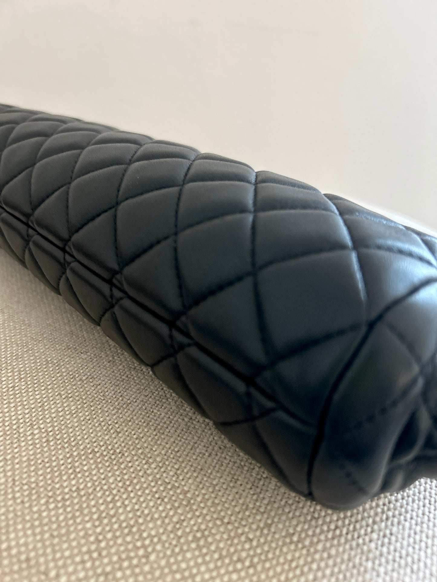 Chanel CC Quilted Clutch in Black Lambskin