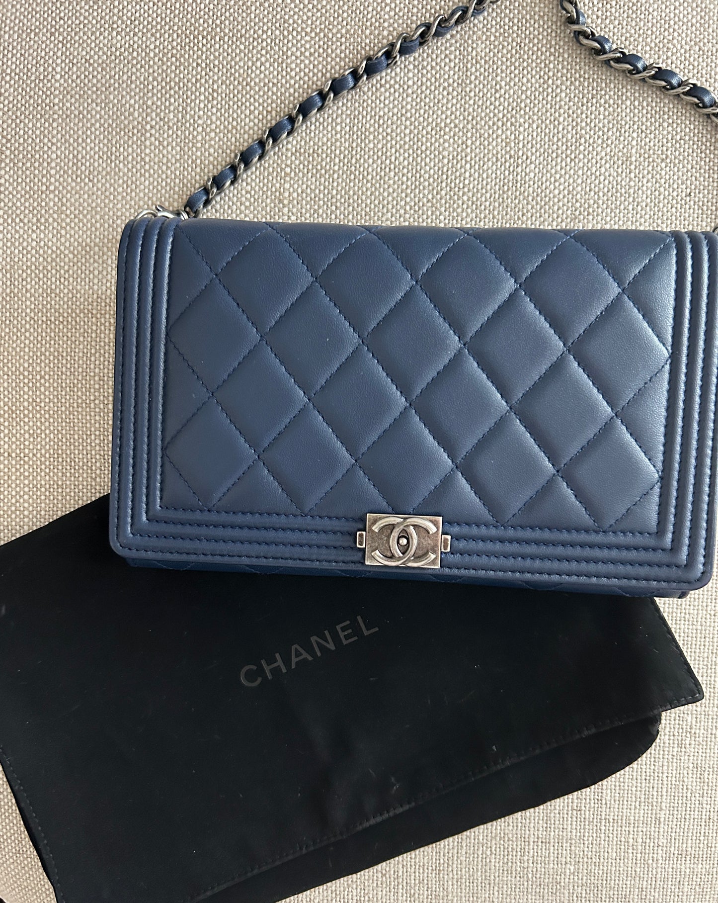 Chanel LeBoy WOC Lambskin in Navy Blue