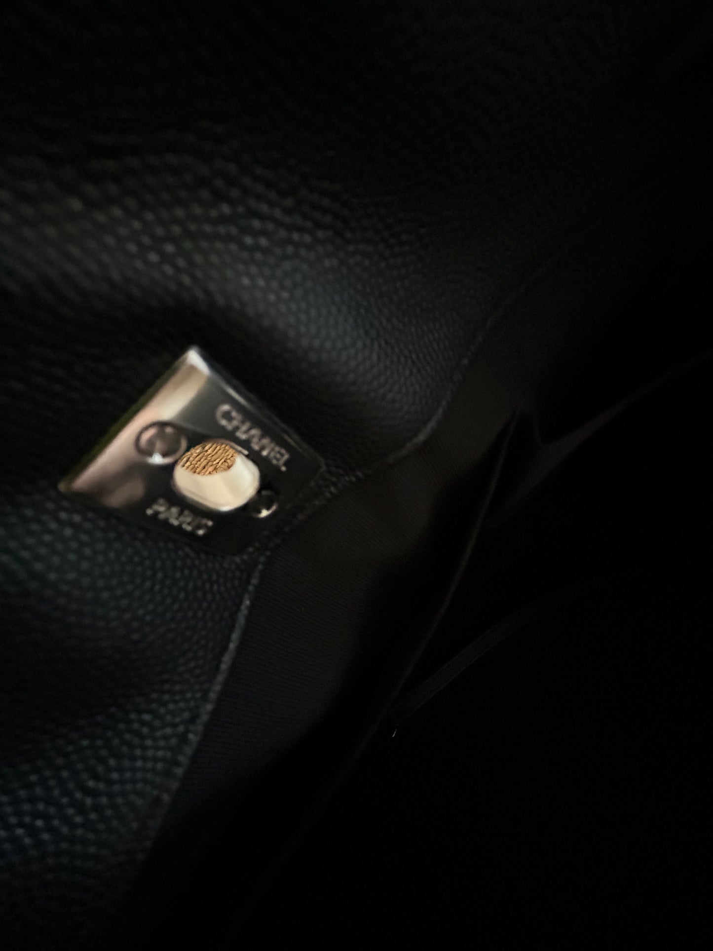 CHANEL BLACK CAVIAR CLASSIC CC LARGE TIMELESS TOTE BAG