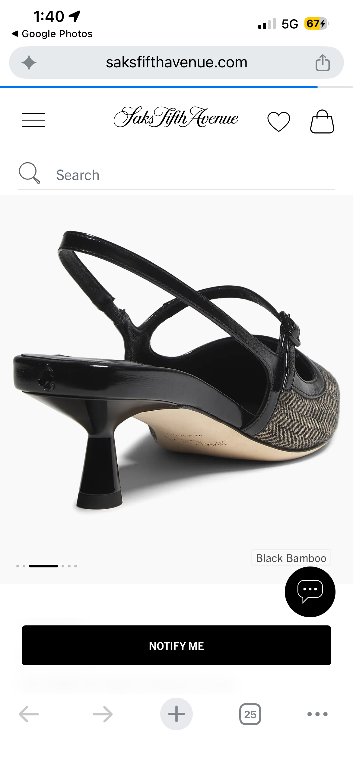 Jimmy Choo
Didi 45MM Herringbone Slingback Pumps -Brand New in Box Sz 38 1/2