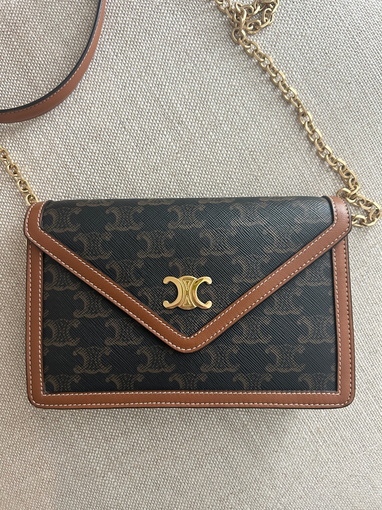 Wallet On Chain Margo In Triomphe Canvas and Calfskin