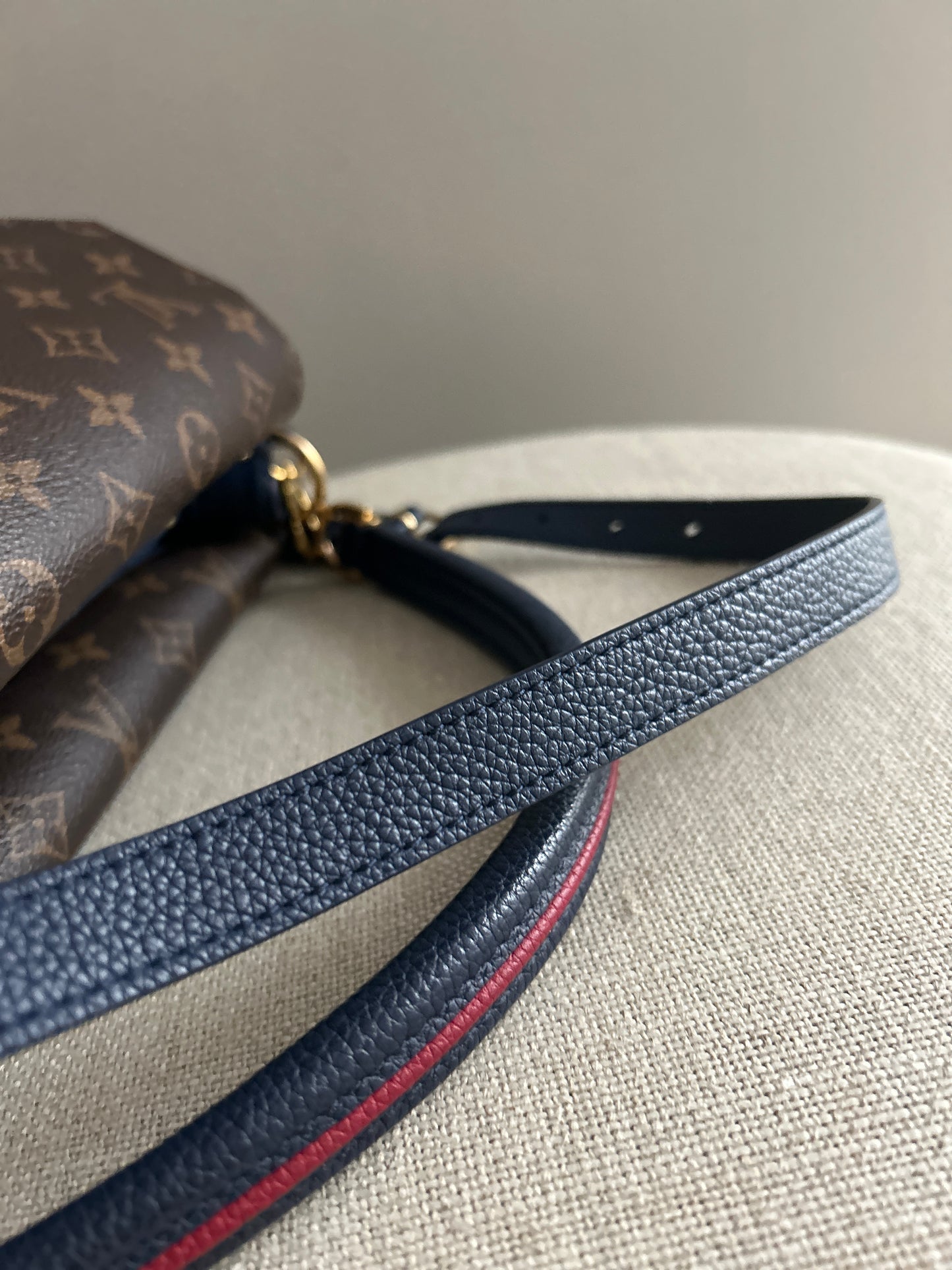 Louis Vuitton Monogram Leather Double V Crossbody Shoulder Bag