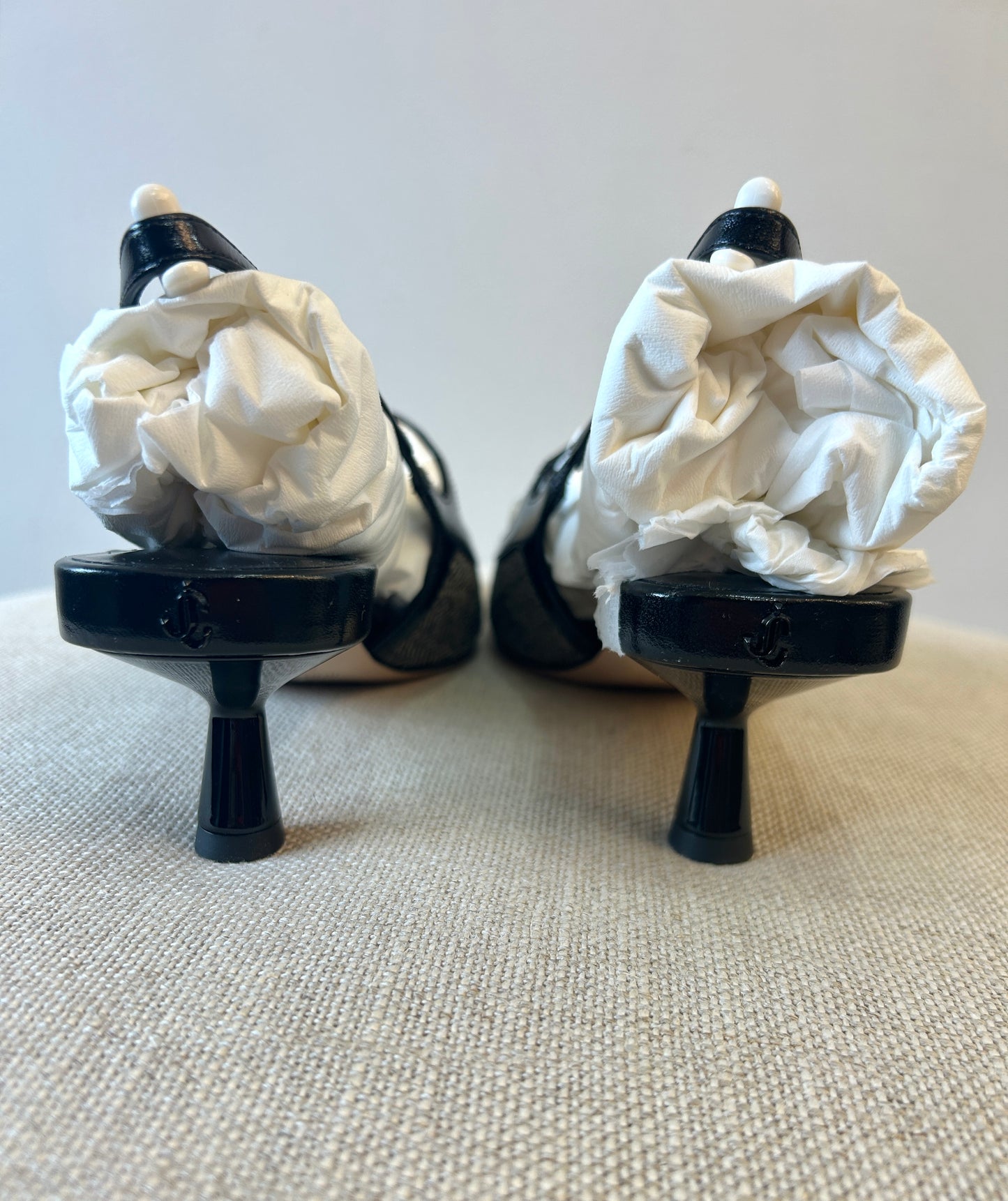 Jimmy Choo
Didi 45MM Herringbone Slingback Pumps -Brand New in Box Sz 38 1/2
