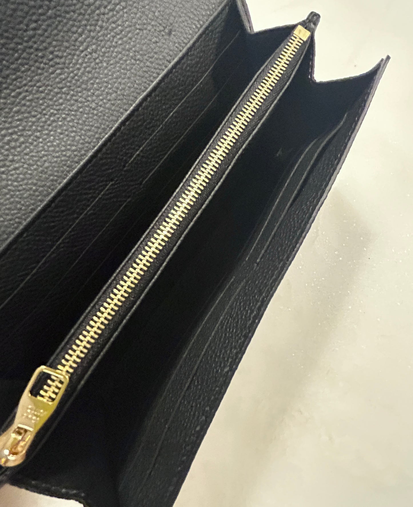 Louis Vuitton Monogram Empreinte Sarah Wallet- Black
