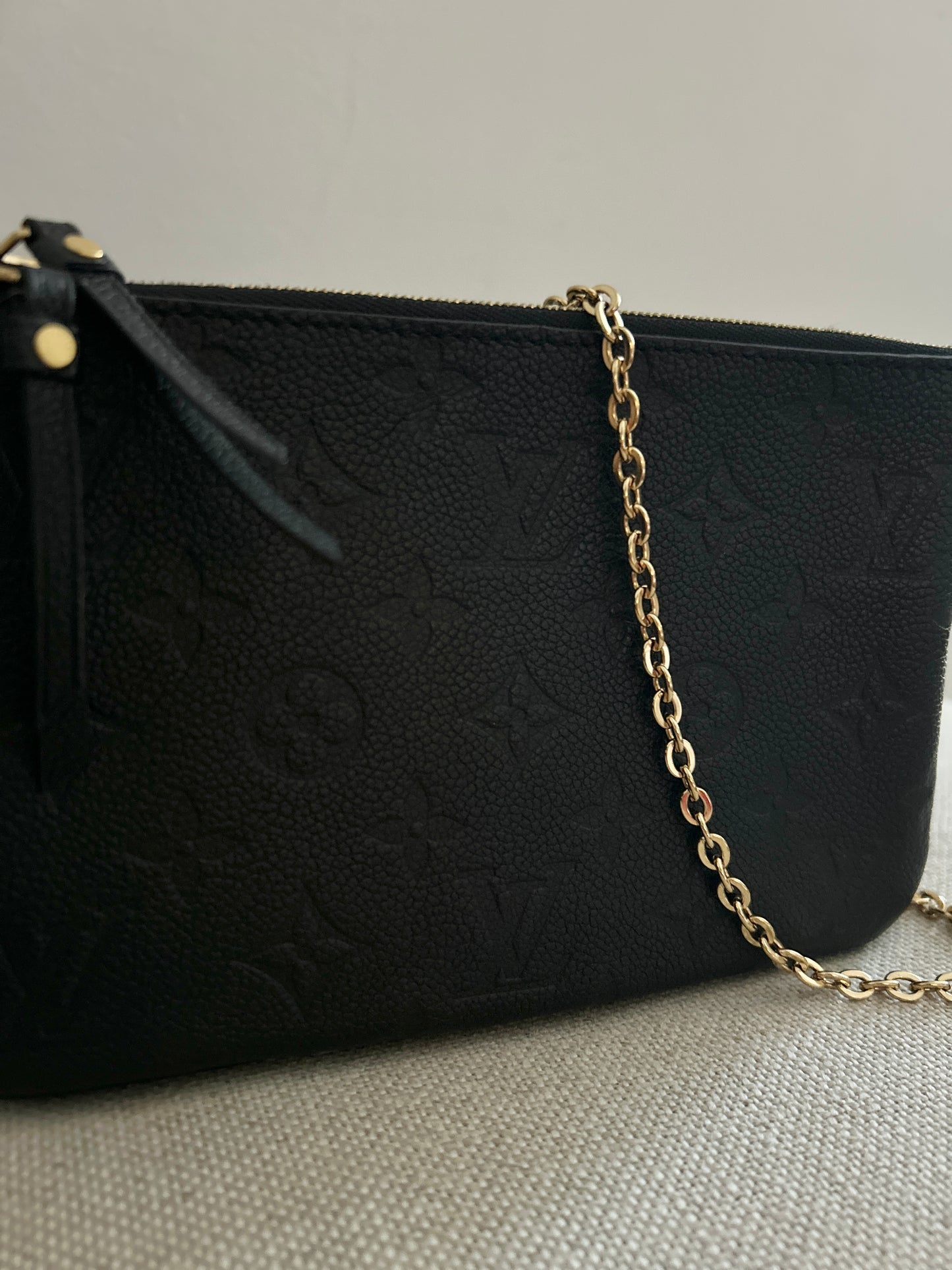 Louis Vuitton Empreinte Double Zip Pochette Black