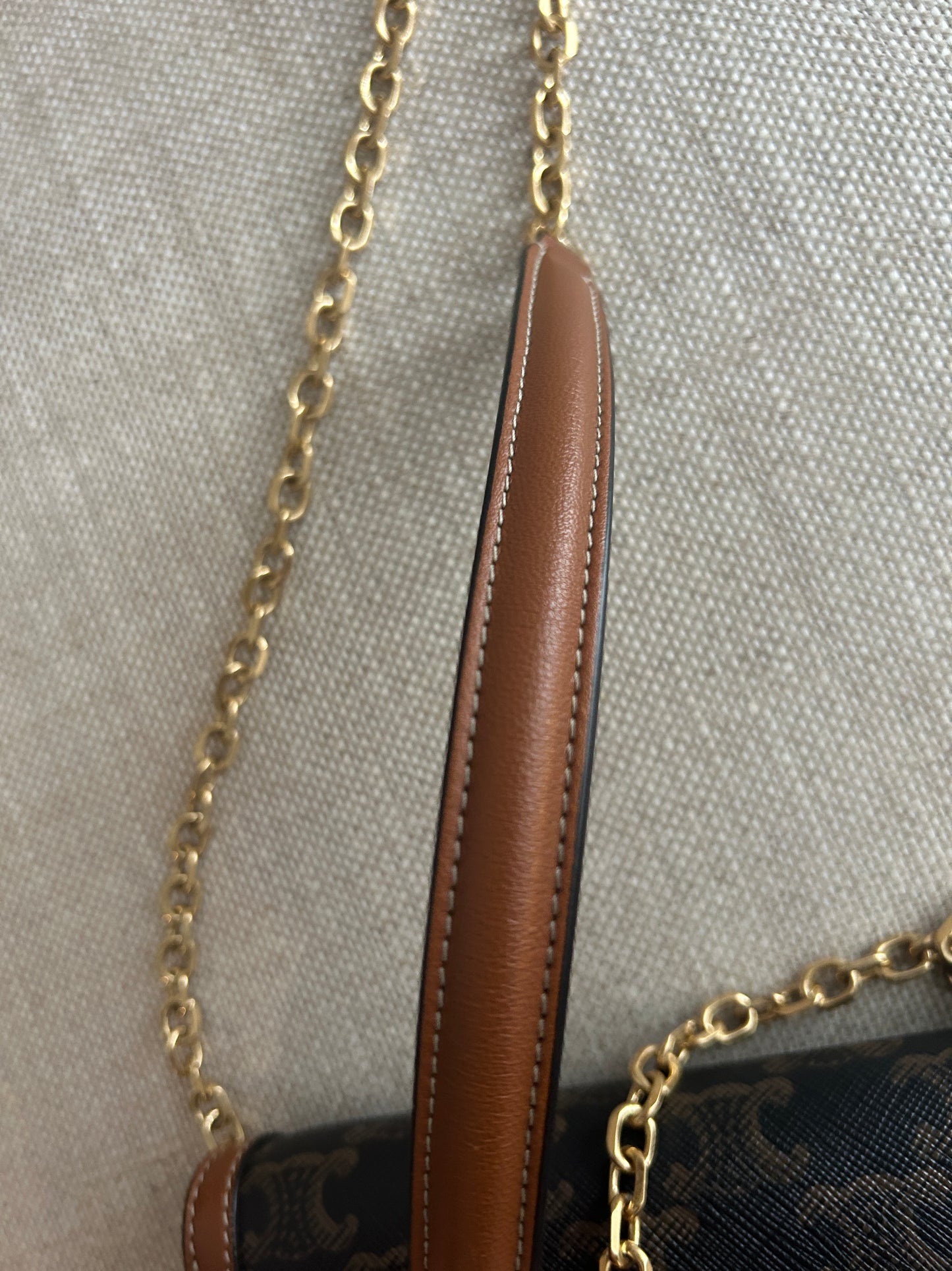 Wallet On Chain Margo In Triomphe Canvas and Calfskin
