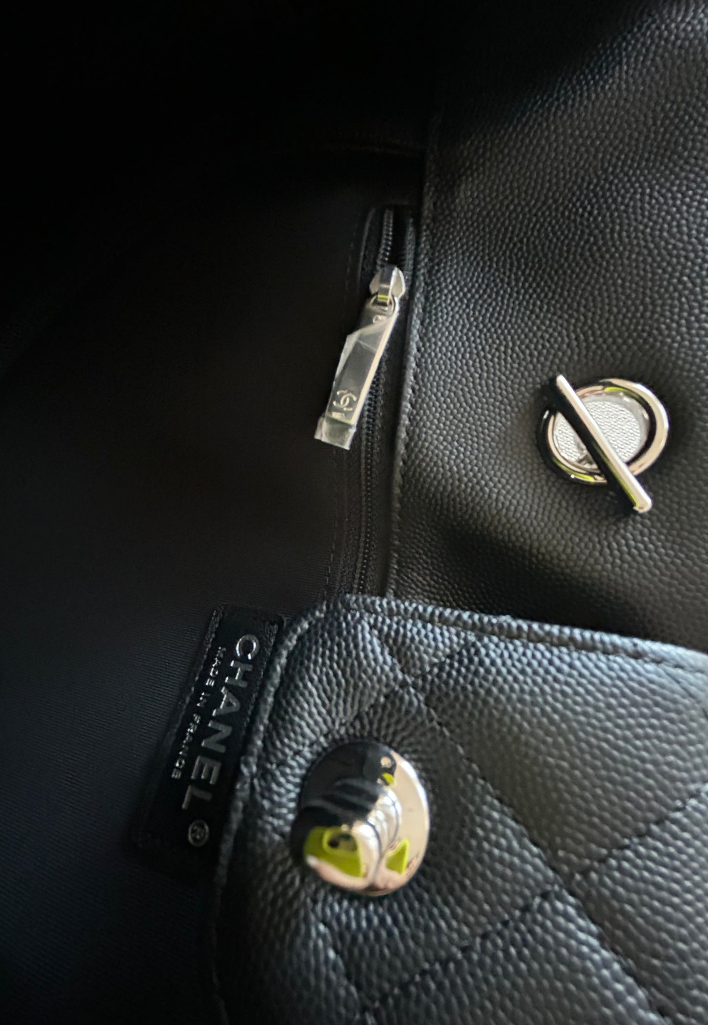 CHANEL BLACK CAVIAR CLASSIC CC LARGE TIMELESS TOTE BAG