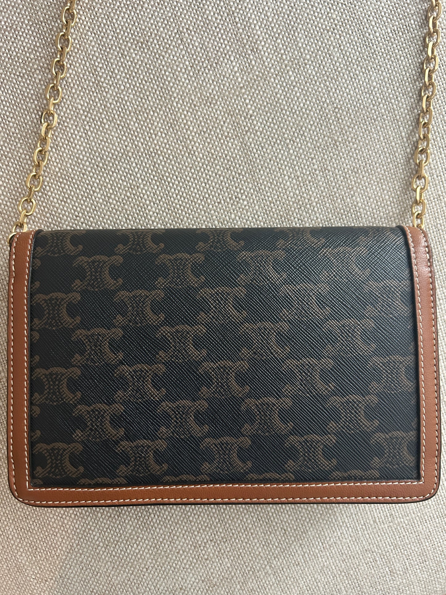 Wallet On Chain Margo In Triomphe Canvas and Calfskin
