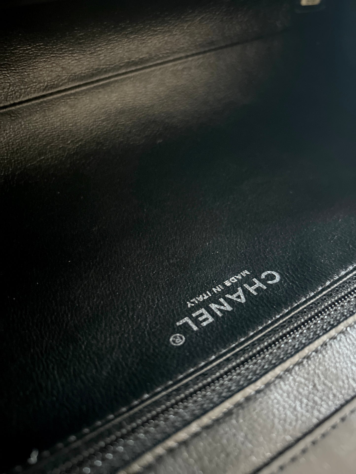 Chanel CC Quilted Clutch in Black Lambskin