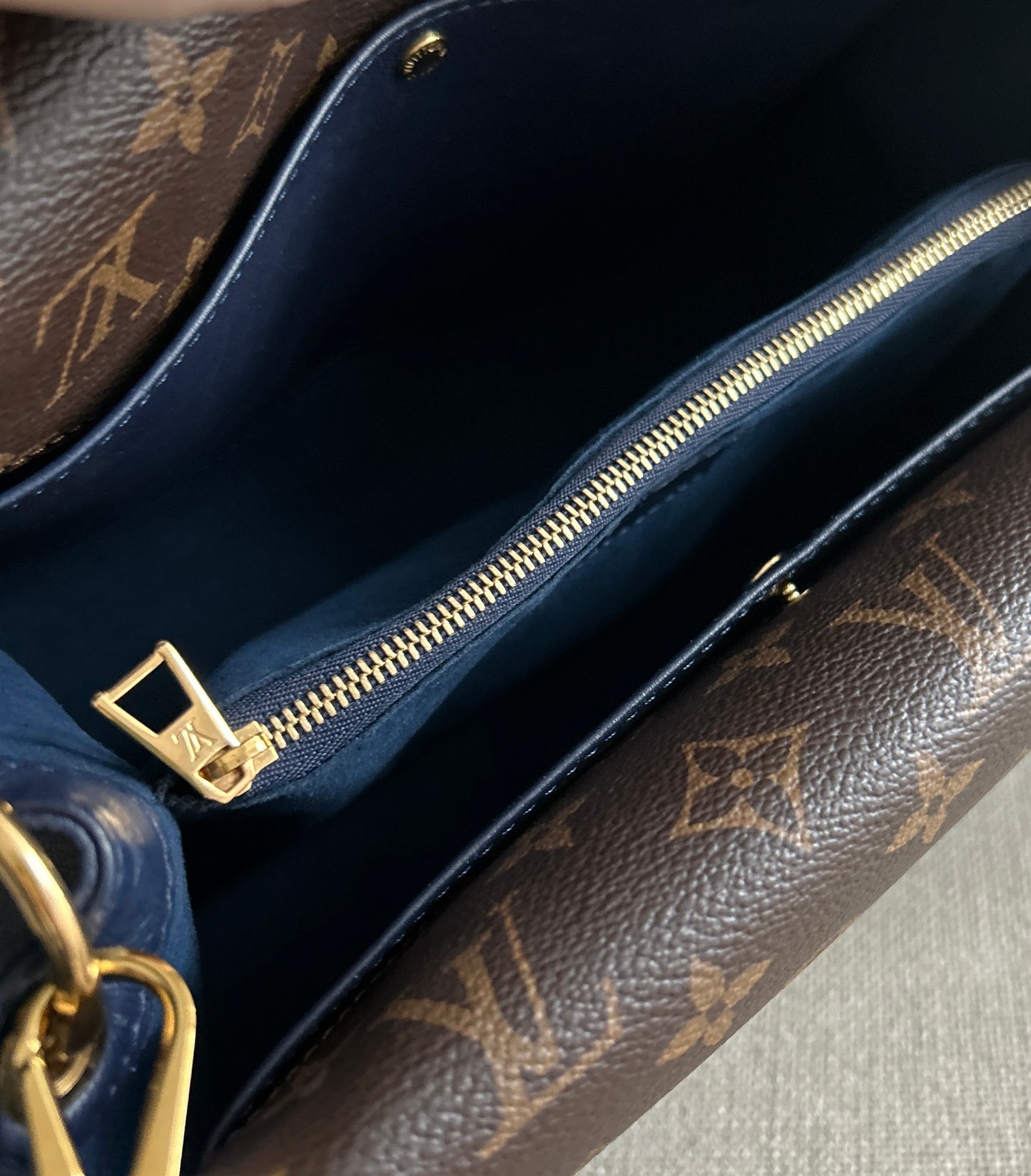 Louis Vuitton Monogram Leather Double V Crossbody Shoulder Bag