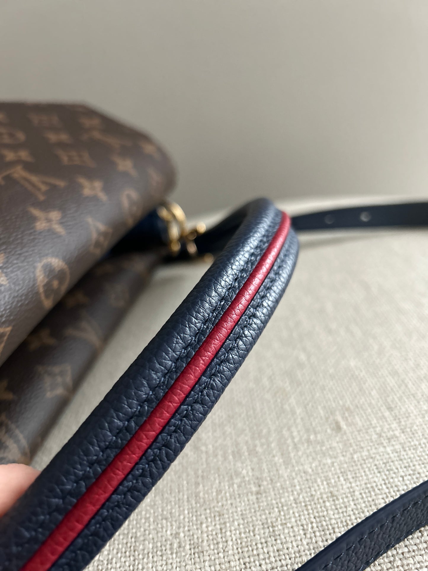 Louis Vuitton Monogram Leather Double V Crossbody Shoulder Bag