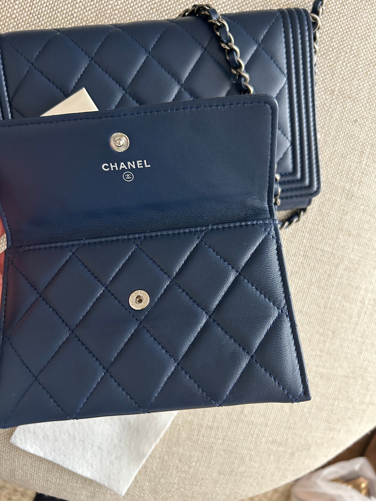 Chanel LeBoy WOC Lambskin in Navy Blue