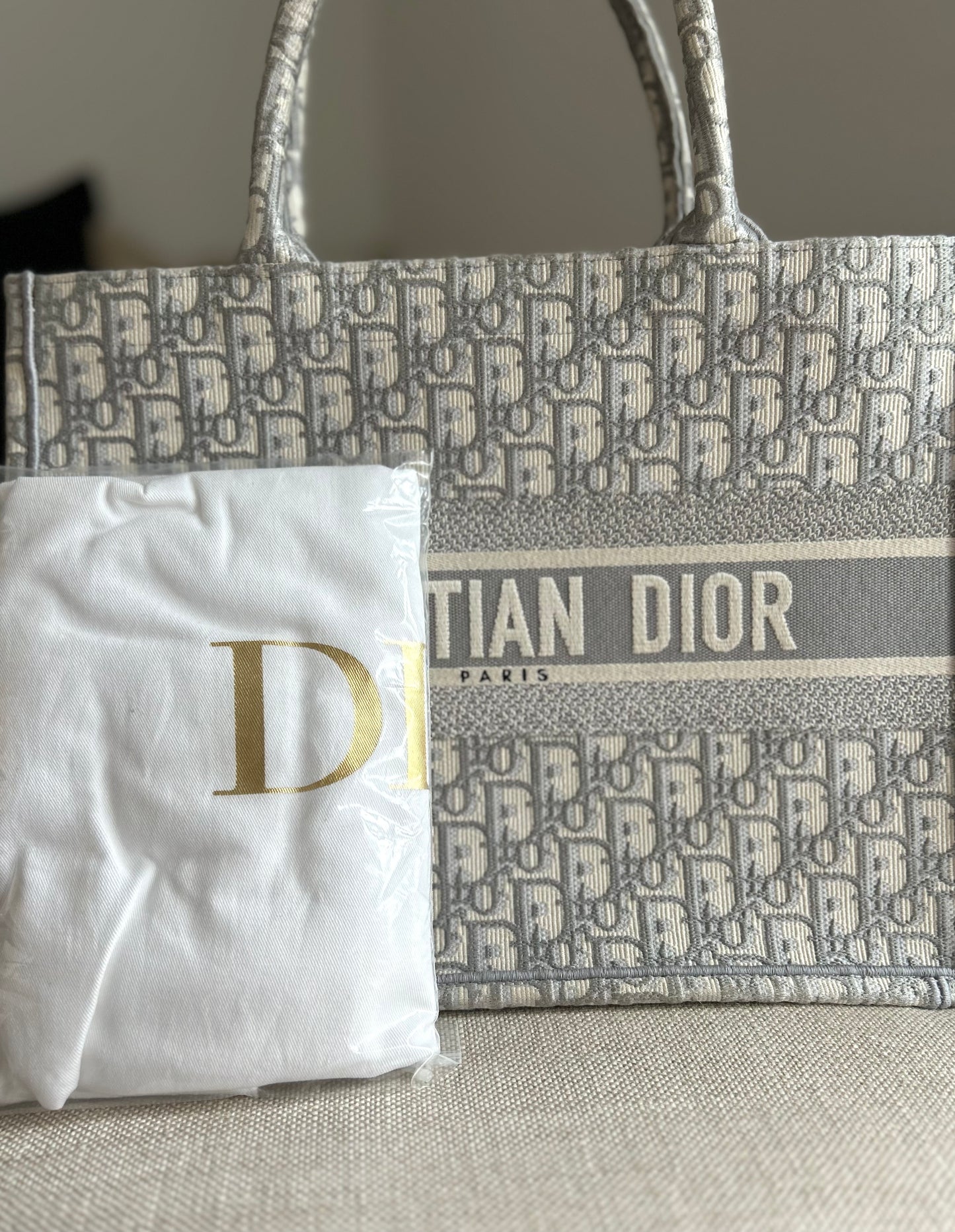 Dior Medium Book Tote, Oblique Embroidered