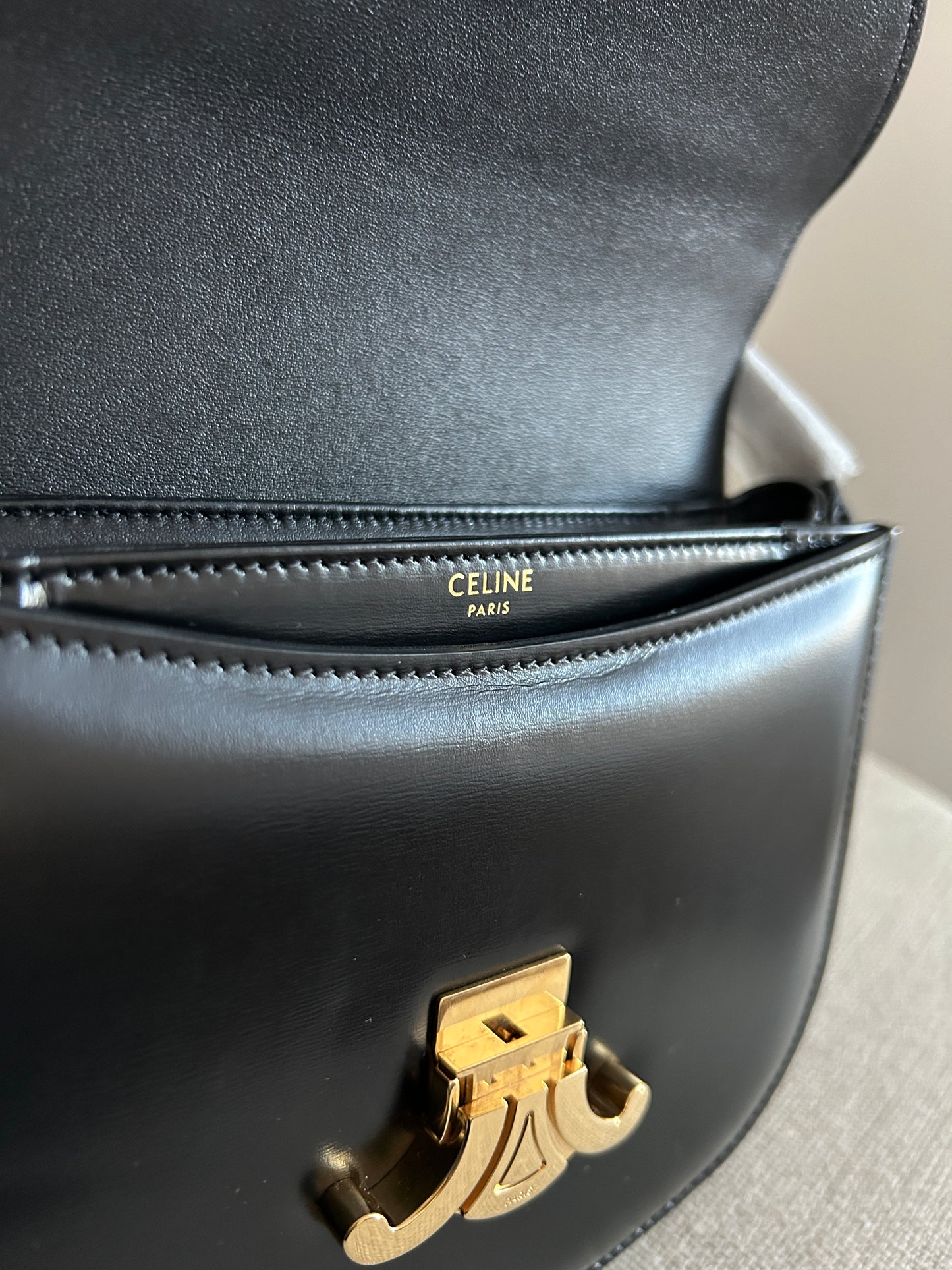 Celine Besace Clea in Shiny Calfskin