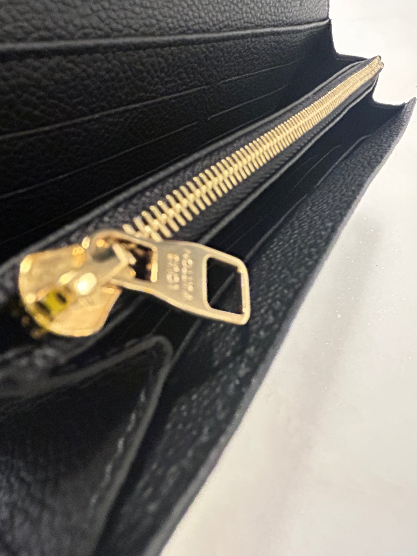 Louis Vuitton Monogram Empreinte Sarah Wallet- Black