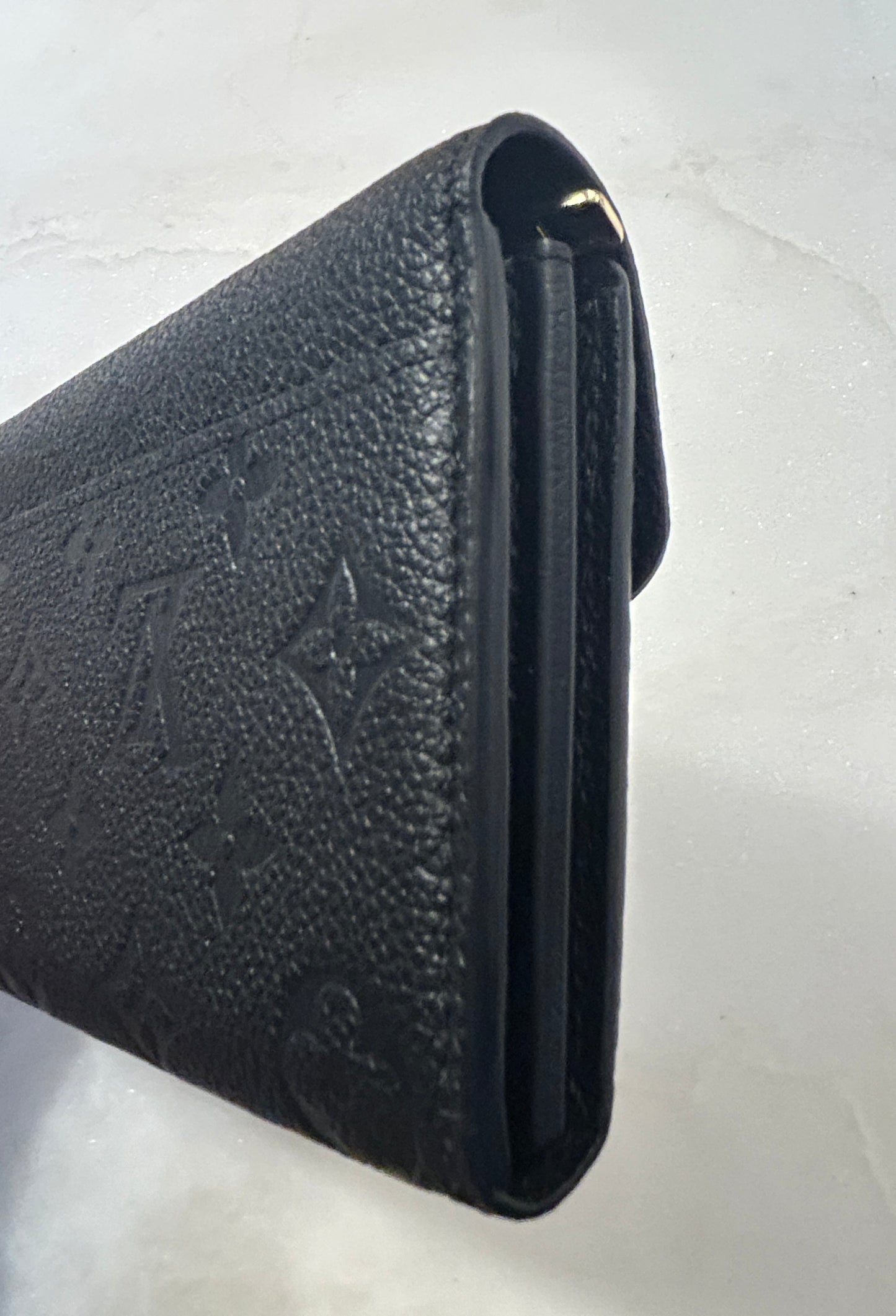 Louis Vuitton Monogram Empreinte Sarah Wallet- Black