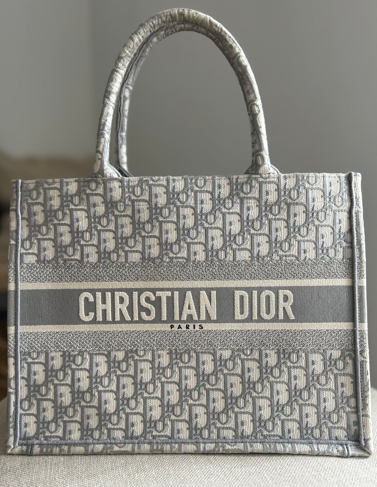 Dior Medium Book Tote, Oblique Embroidered