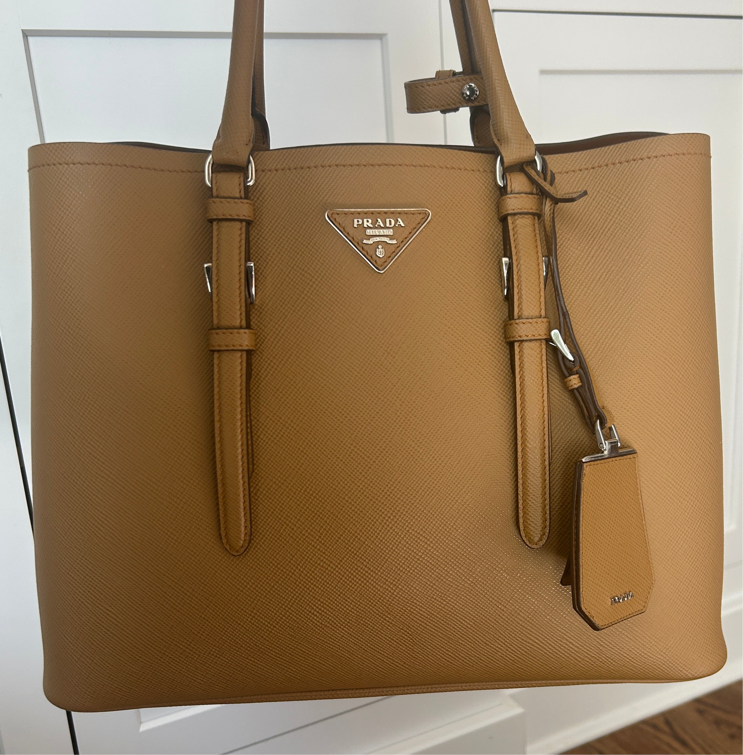 Prada Saffiano Cuir Leather Convertible Tote in Caramel / Large. *more photos coming*