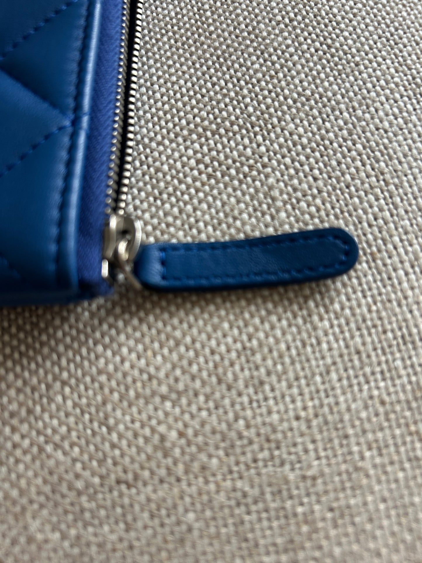 Chanel Lambskin Quilted Medium Clutch / Pouch Case Blue