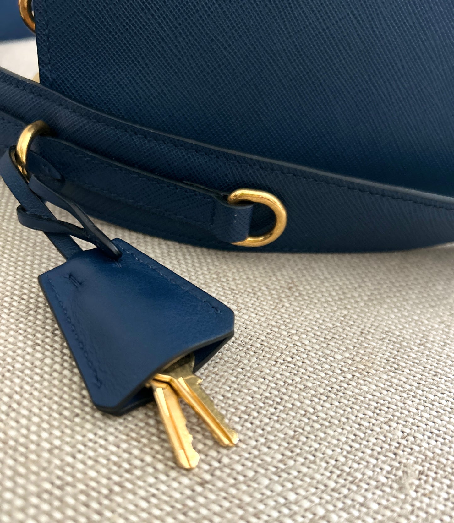 Prada Esplande Leather Handbag in Bluette