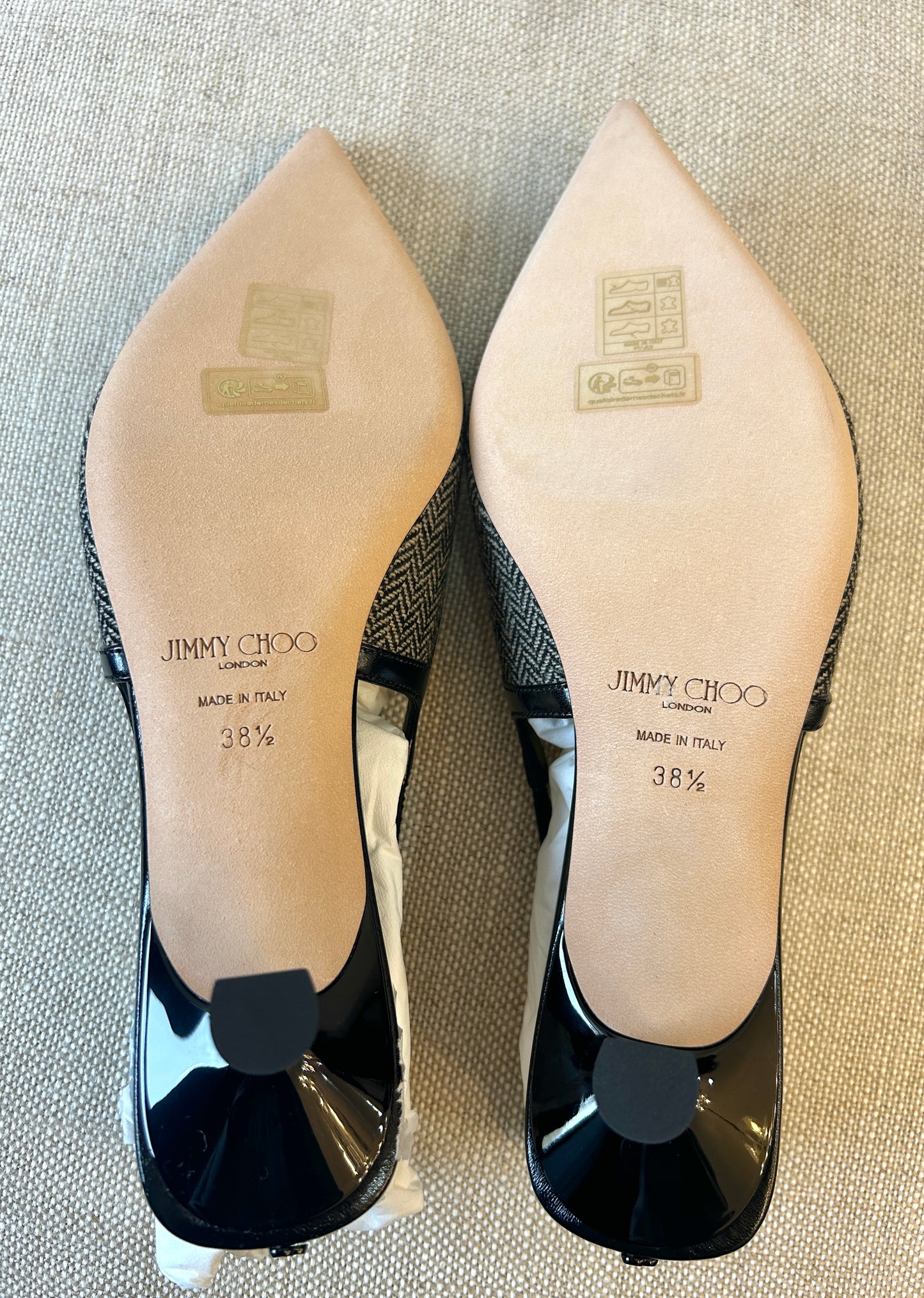 Jimmy Choo
Didi 45MM Herringbone Slingback Pumps -Brand New in Box Sz 38 1/2