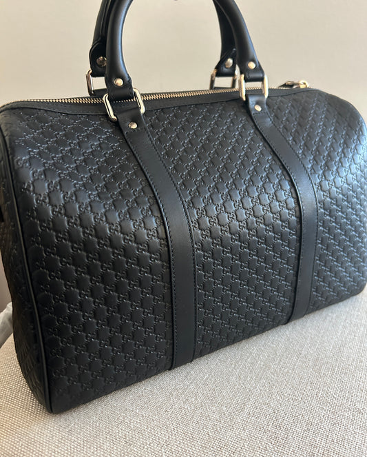 Gucci Microguccissima Boston Bag - Black