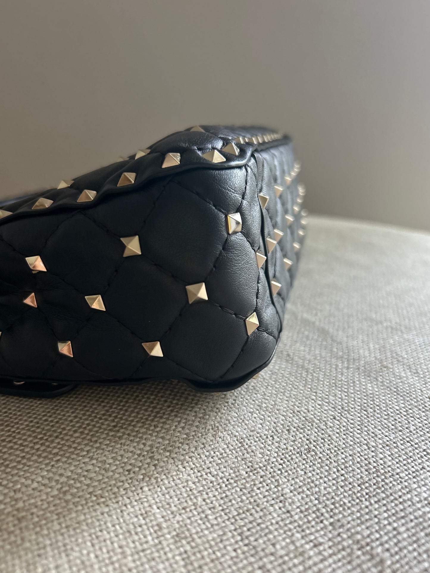 Valentino Black Rockstud Flap Bag