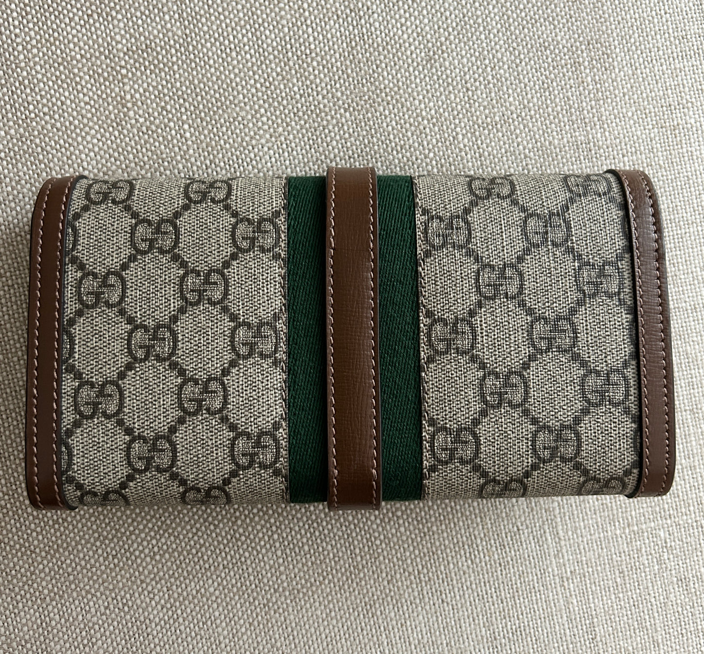 Gucci Jackie 1961 Continental Chain Wallet GG Coated Canvas