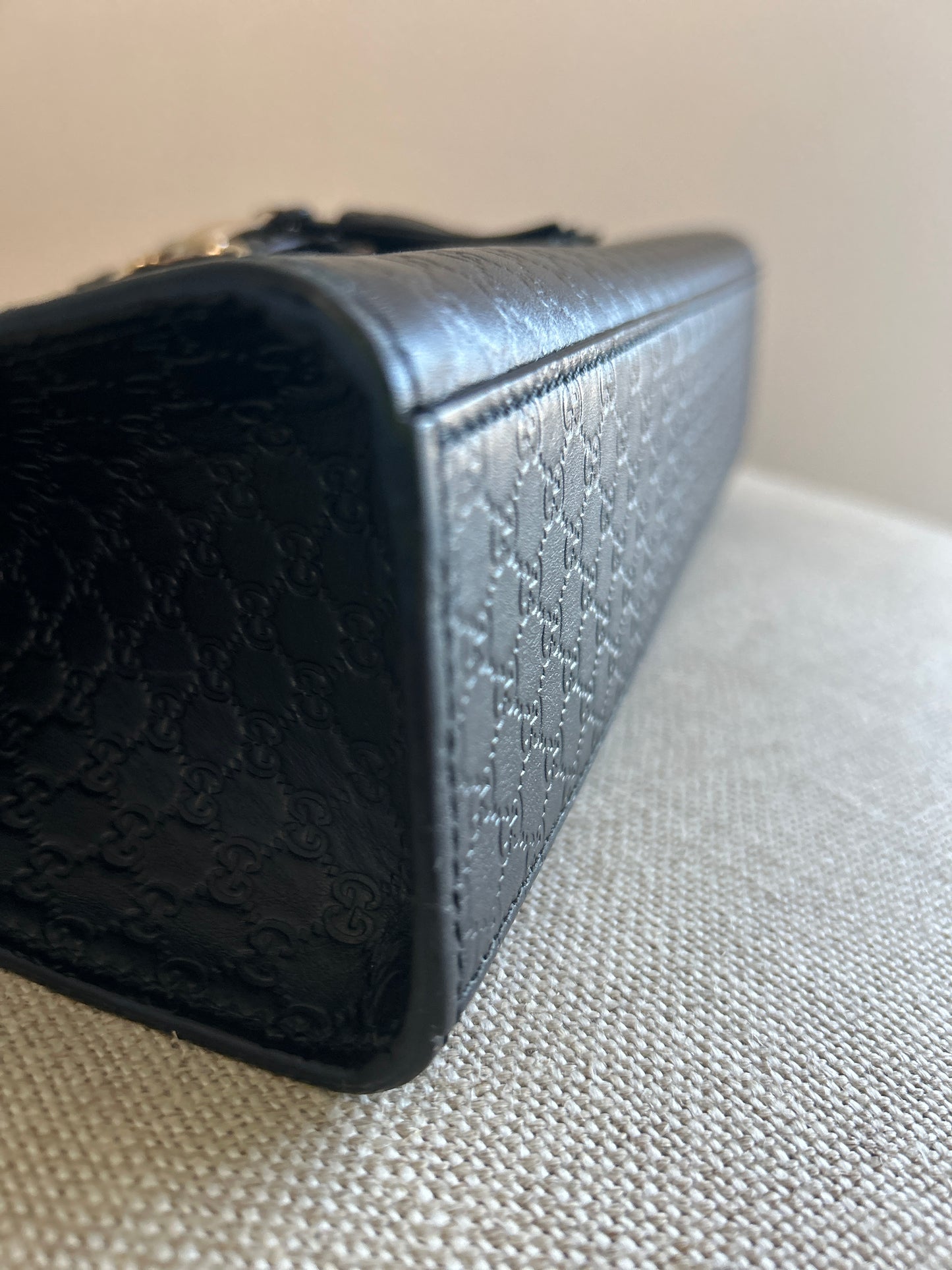 Emily Embossed Monogram Guccissima Calfskin in Black