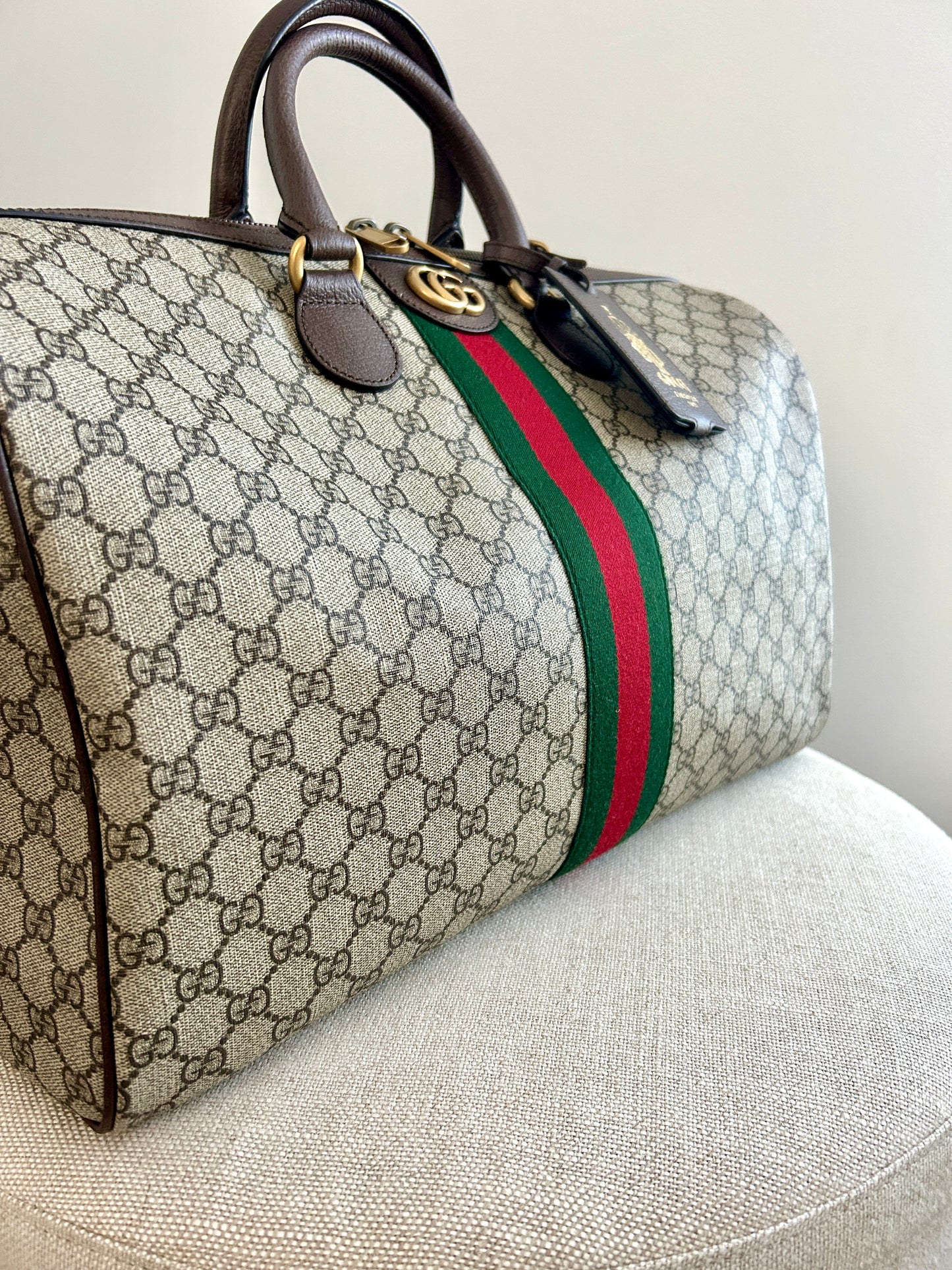 Gucci Savoy Carry On Duffle Bag GG Coated Canvas Medium - Unisex