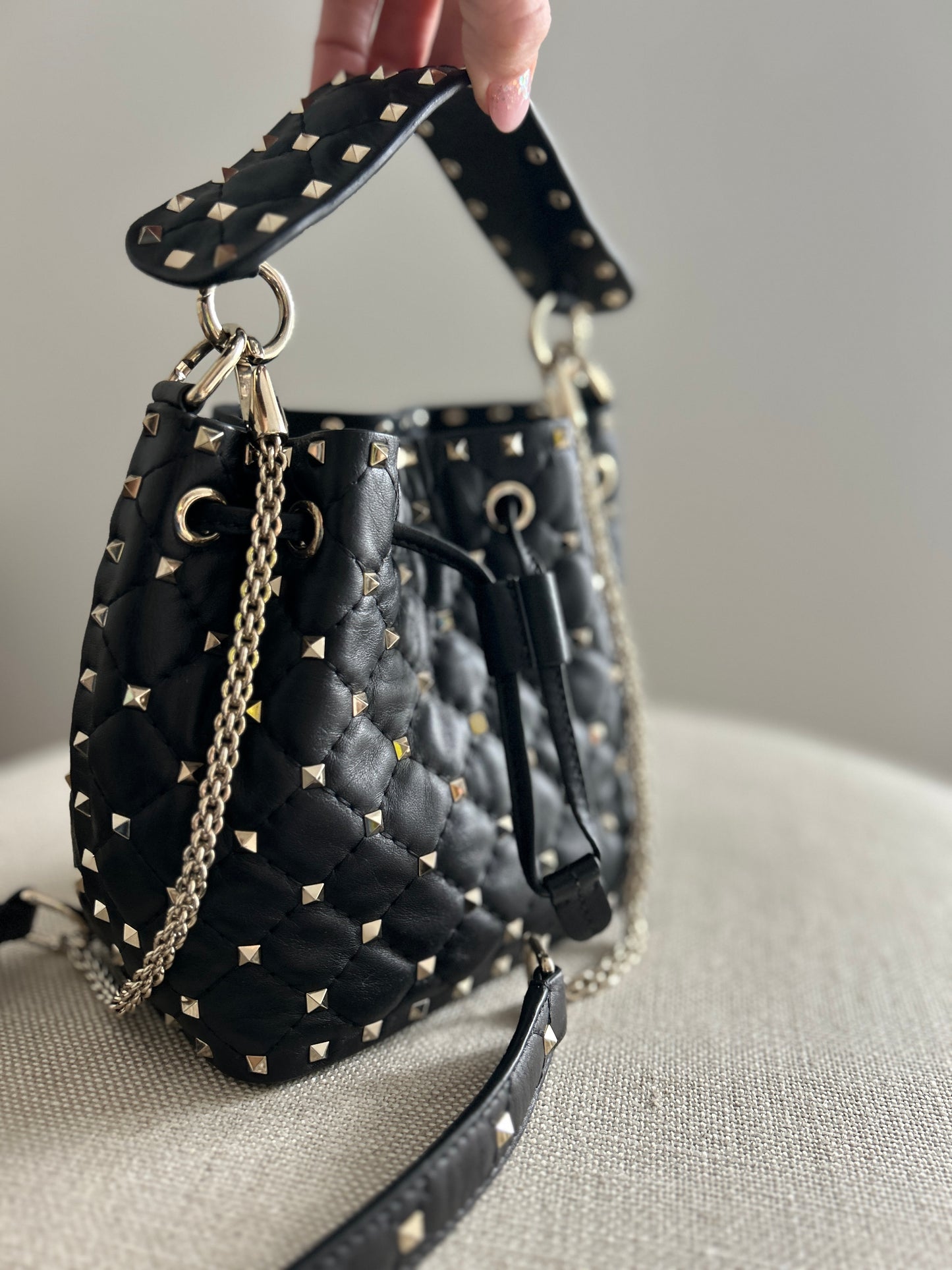 Valentino Garavani Rock Stud Bucket Bag (removable strap /handle)