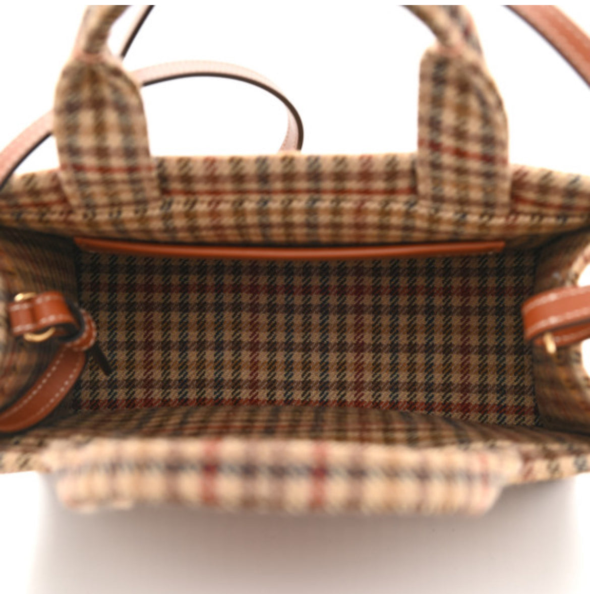 Tweed Calfskin Triomphe Small Cabas Thais Multicolor