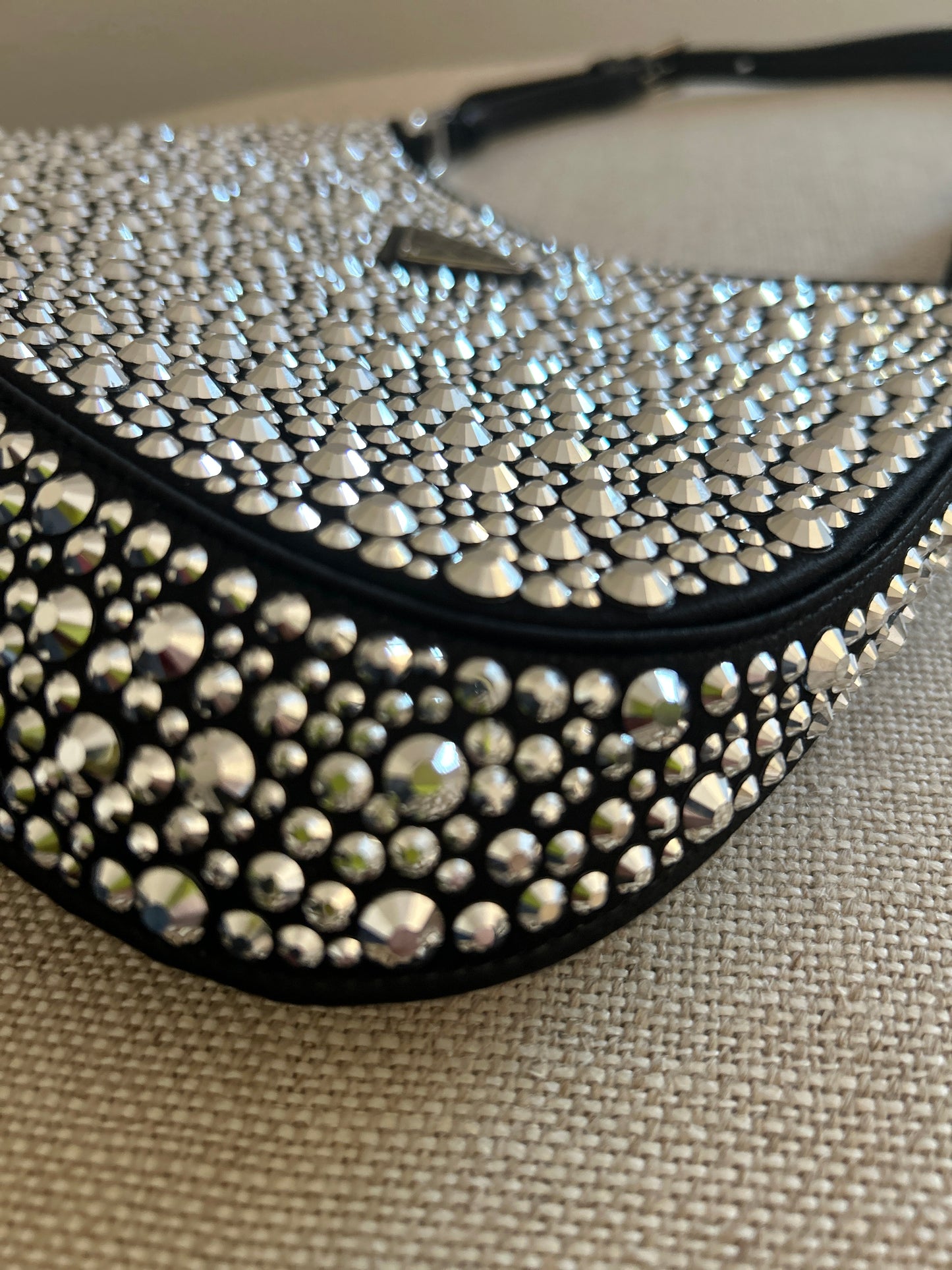 Prada Cleo Satin Bag With Crystals