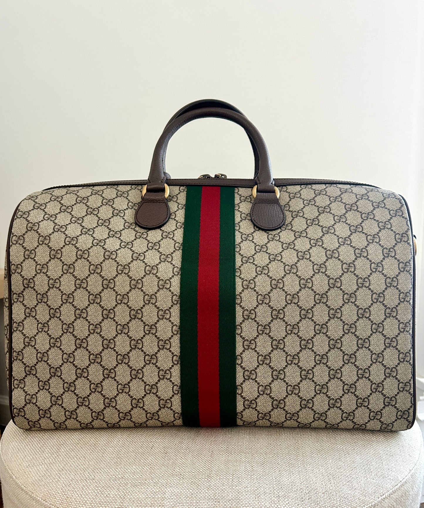 Gucci Savoy Carry On Duffle Bag GG Coated Canvas Medium - Unisex