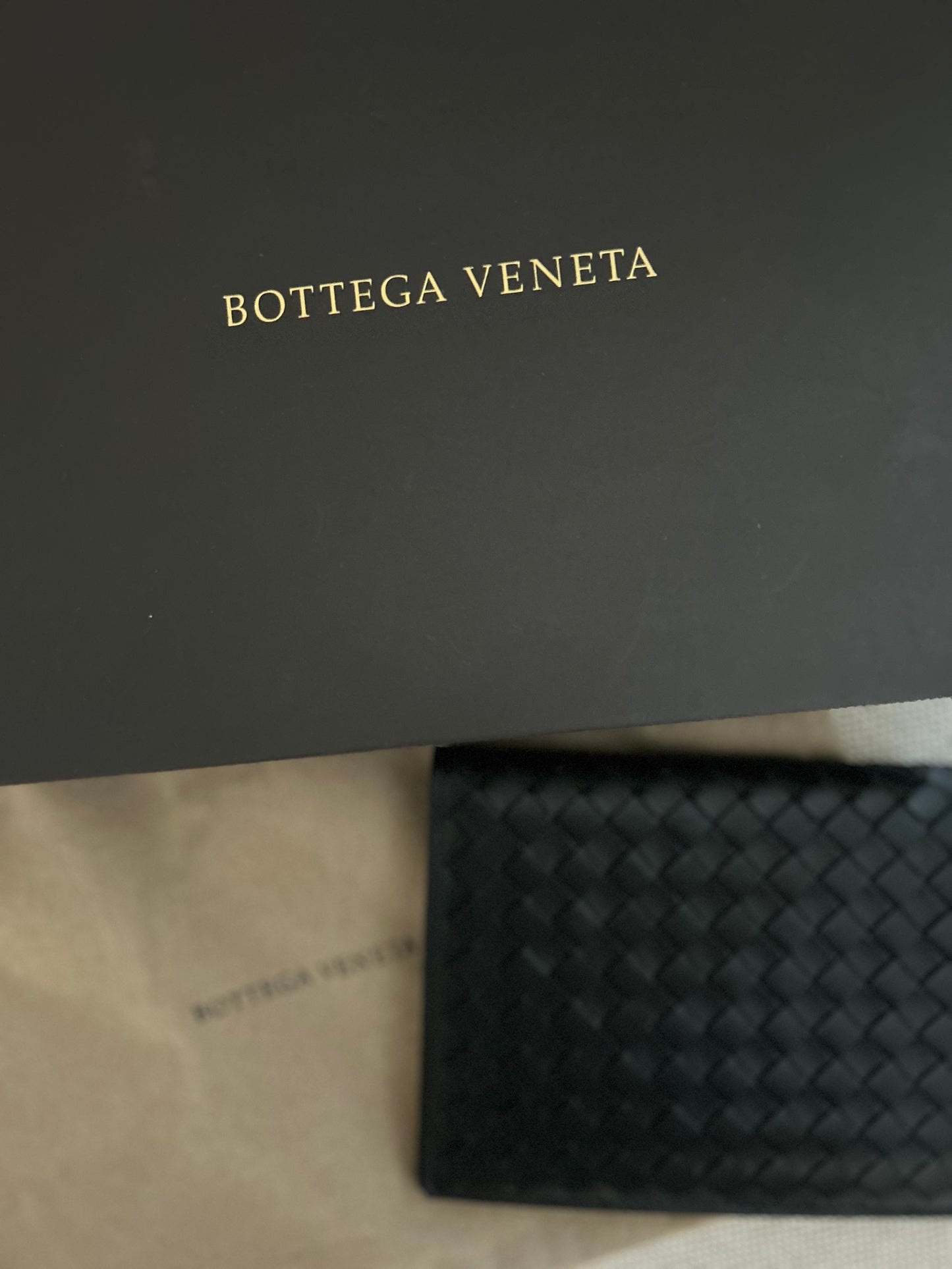 Bottega Veneta Unisex Intrecciato  Woven Black Leather Long wallet