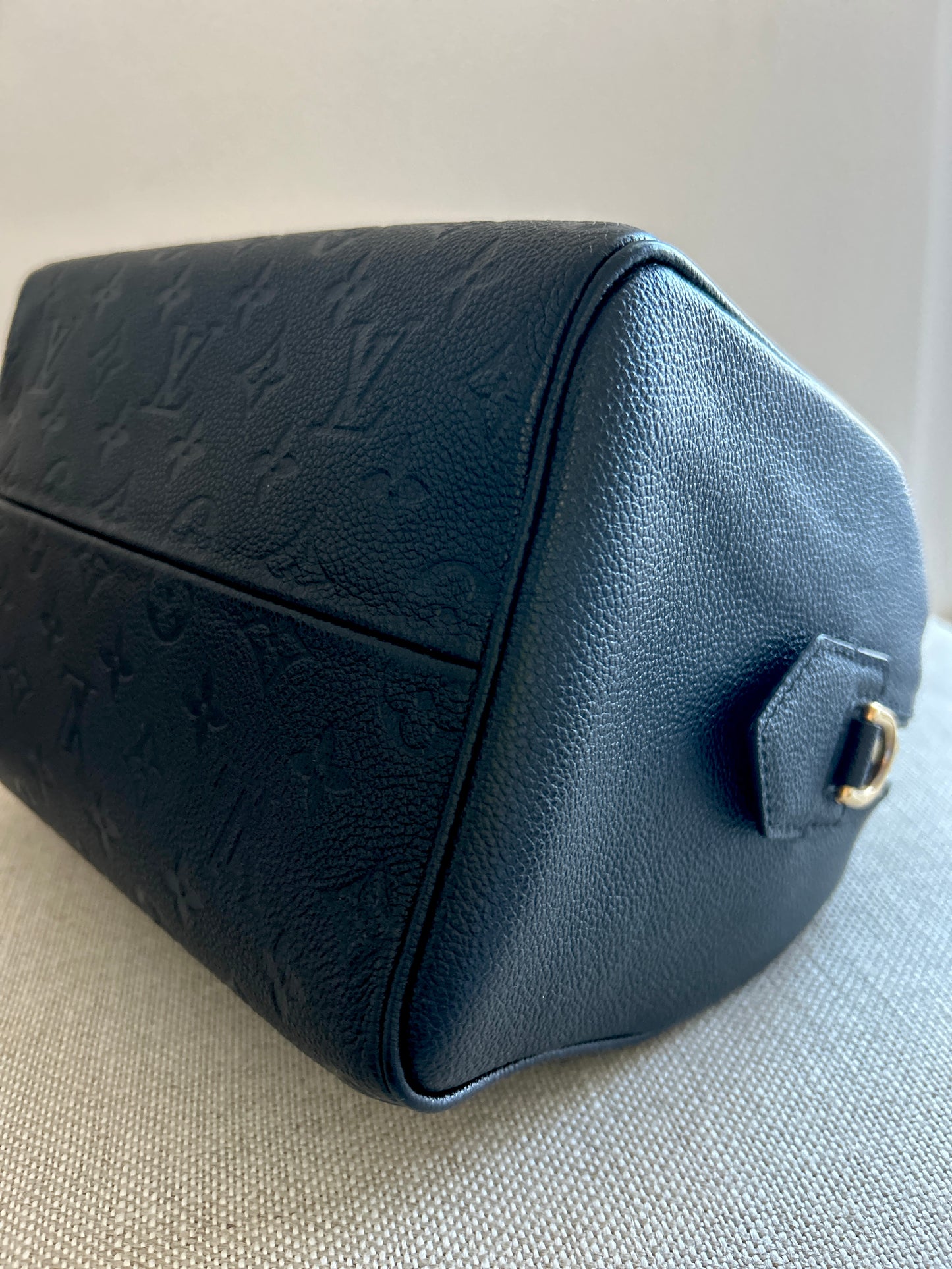 Louis Vuitton Black Monogram Empreinte Leather Speedy Bandouliere 25