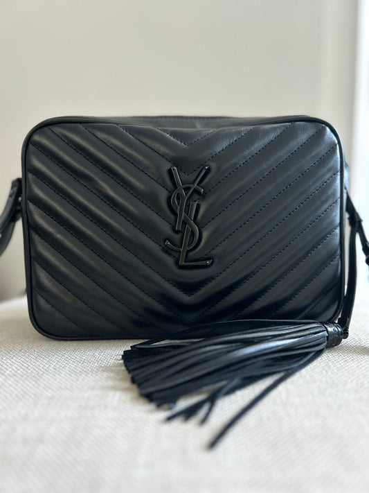 YSL Lou Lou Camera Bag Black on Black (medium)