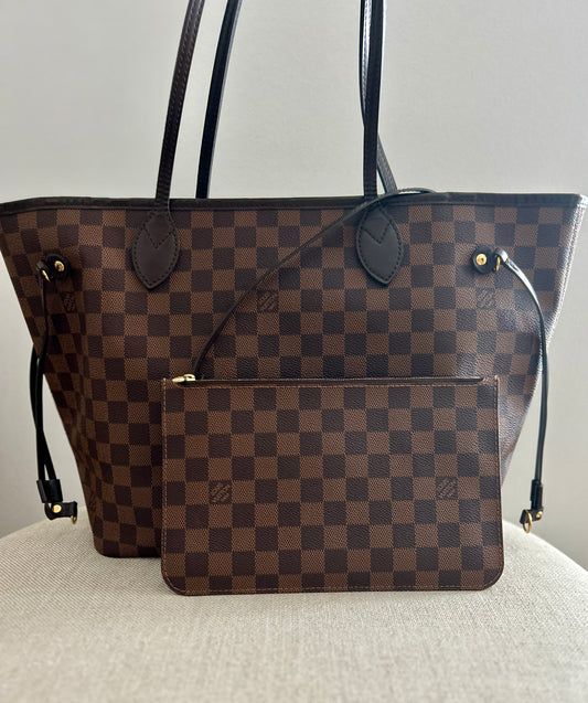 Louis Vuitton Neverfull MM in Eben /with Pochette (pouch)