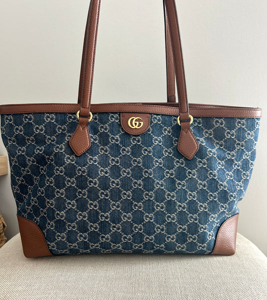Gucci Ophidia Denim Tote