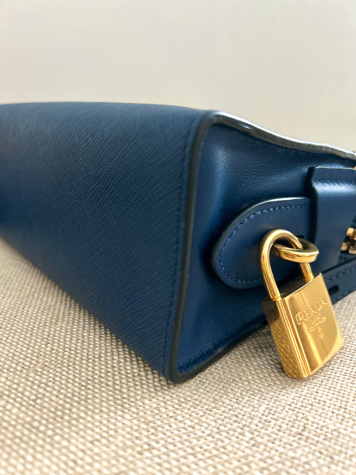 Prada Esplande  Leather Handbag in Bluette