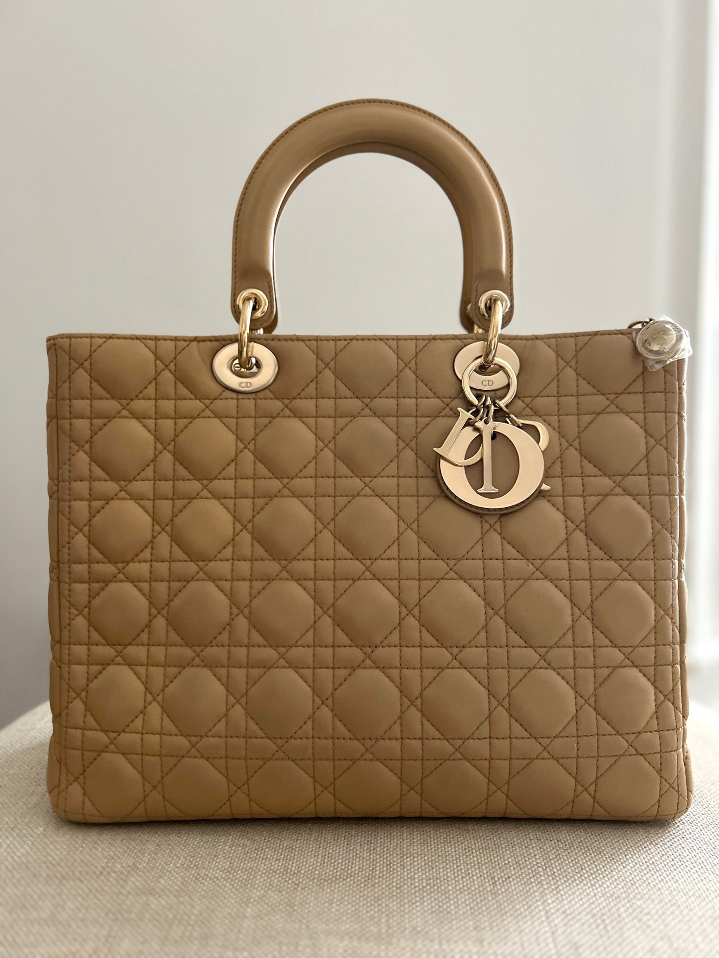 Lady Dior Tote Large in Medium Tan