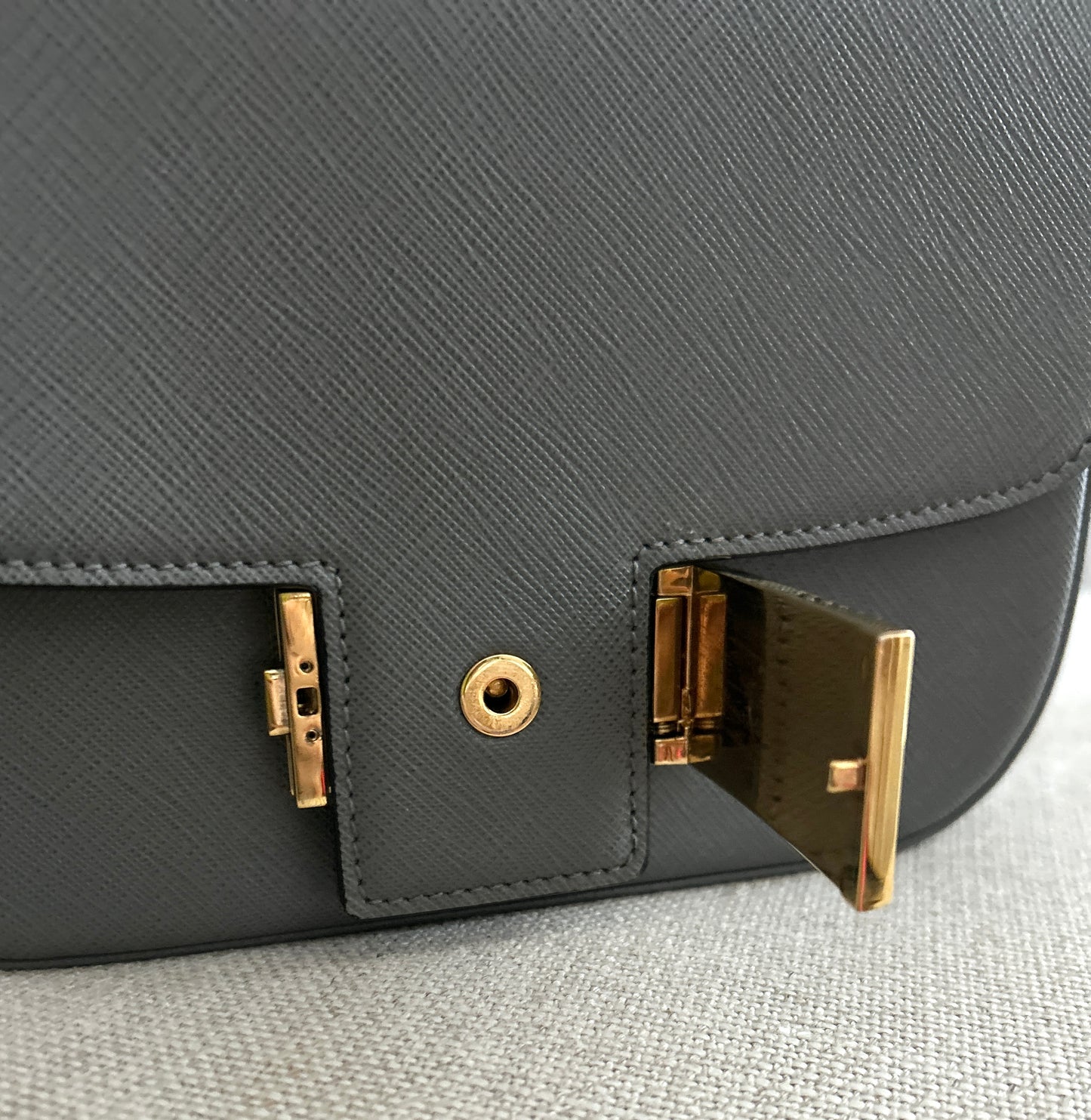 Prada Saffiano Embleme Shoulder Bag