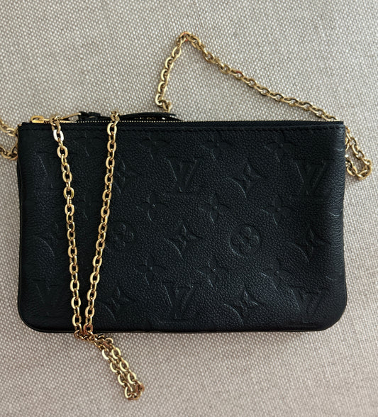 Louis Vuitton Empreinte Double Zip Pochette Black