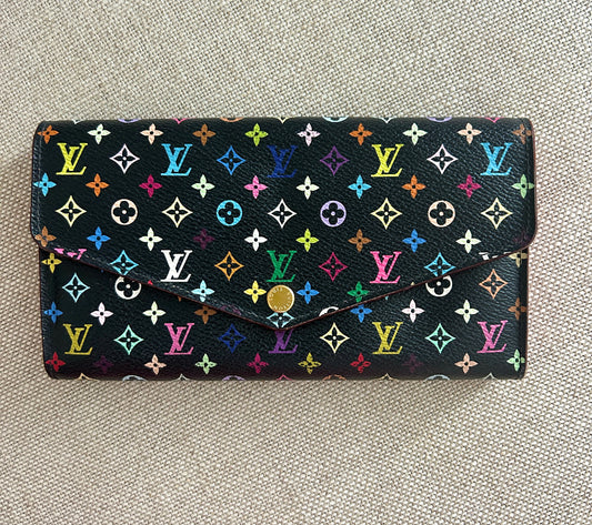 Louis Vuitton Takashi Murakami Sarah Wallet Black Multicolored