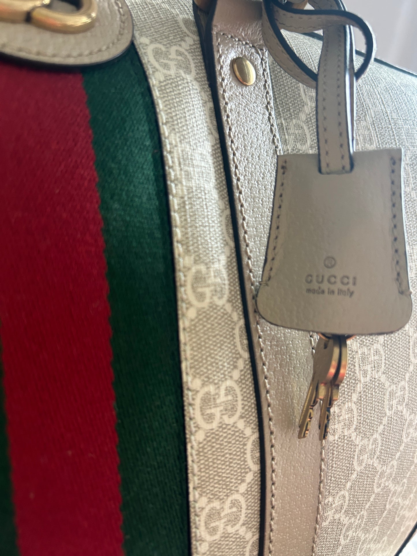 Gucci Ophidia Carry On Duffle Bag GG Coated Canvas Medium