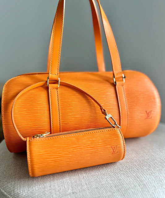 Louis Vuitton Epi Soufflot Hand Bag Mandarin Orange