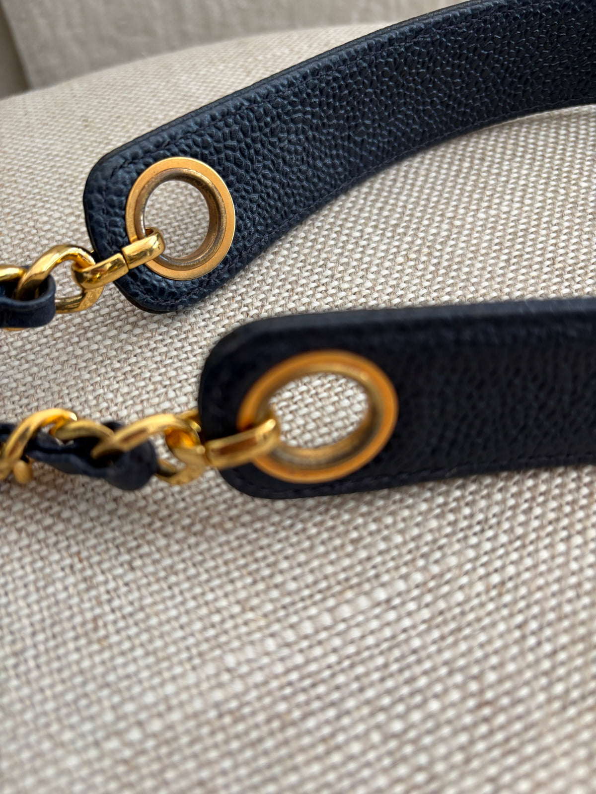 Chanel Vintage CC Logo Caviar
Tote - Rare Dark Navy / Midnight Blue - Gold Hardware - Circa 1994-1996