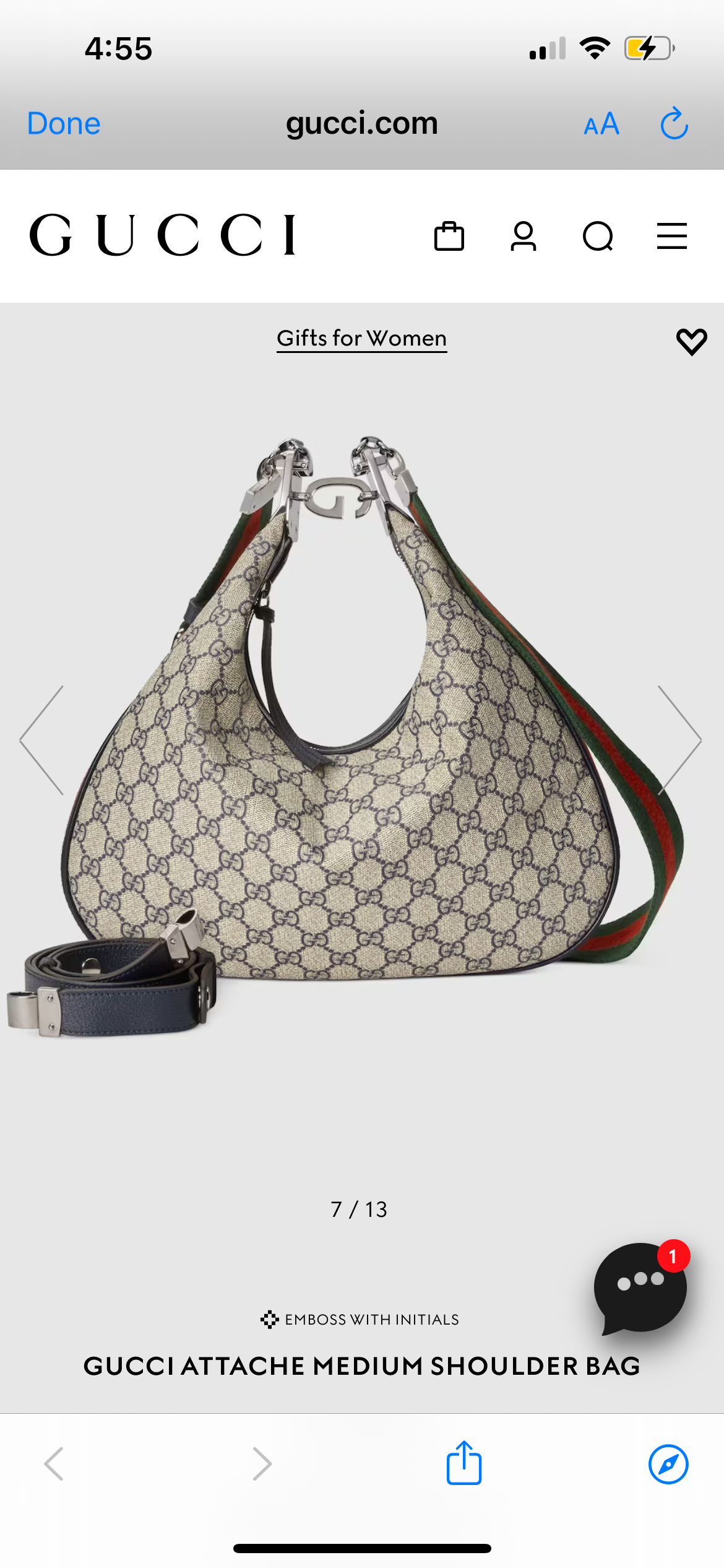 Gucci Attache Medium Shoulder Bag