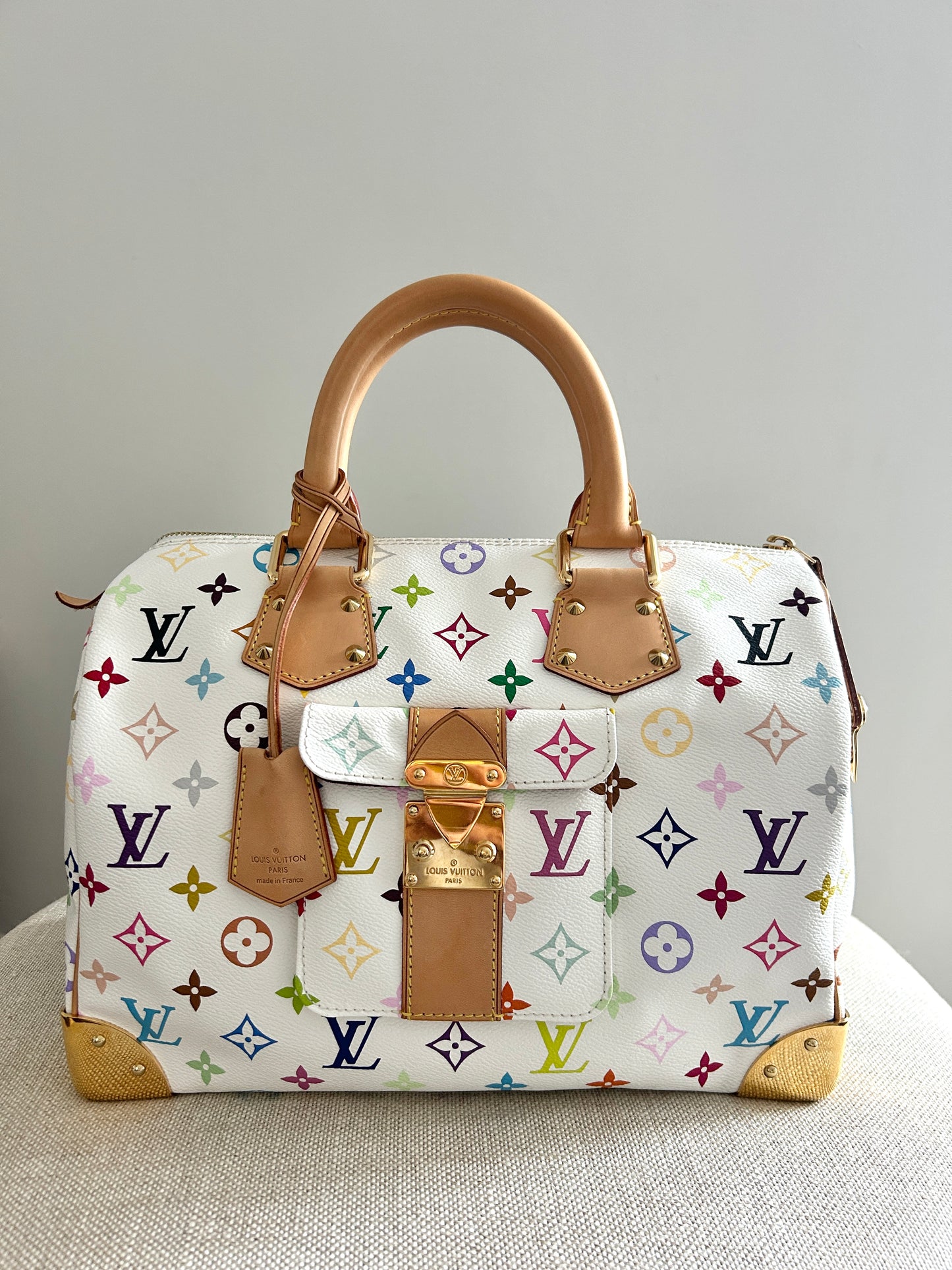 Louis Vuitton X Tahashi Murakami speedy 30 multicolor white