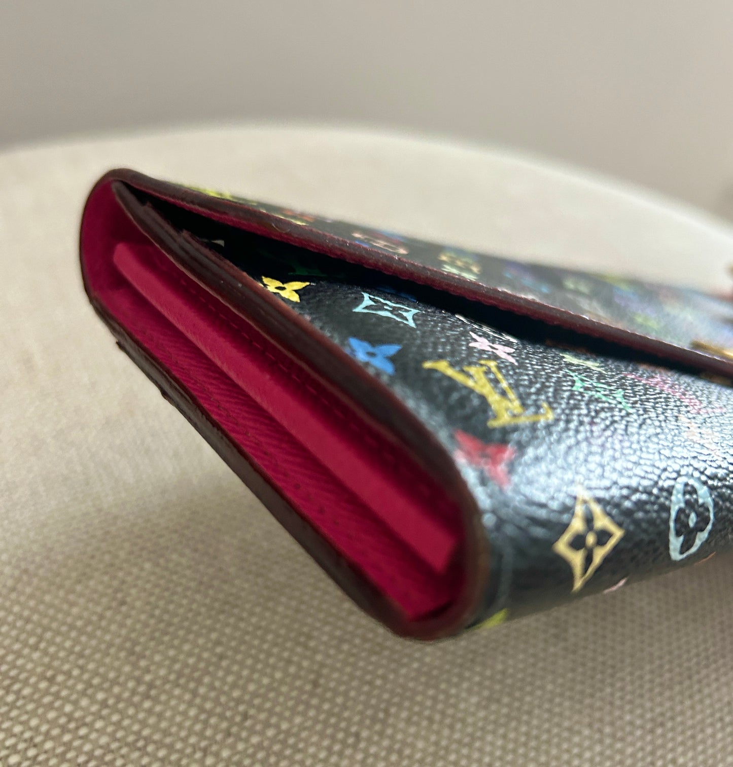 Louis Vuitton Takashi Murakami Sarah Wallet Black Multicolored